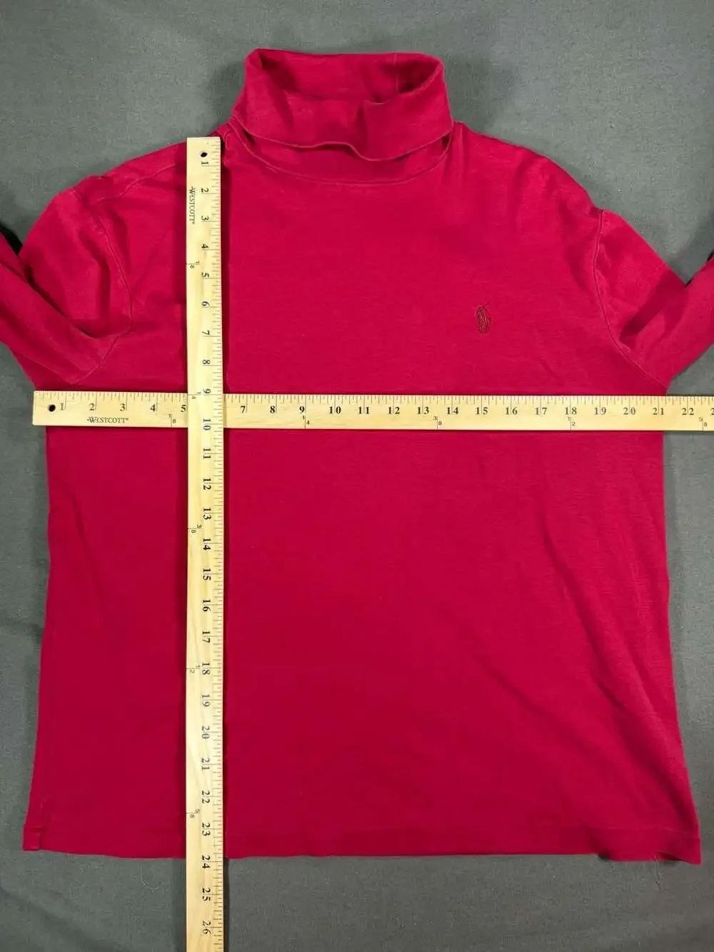 Polo Ralph Lauren Turtleneck Size L Red Cotton Long Sleeve Shirt